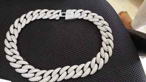 925 Silver Moissanite Diamond Cuban Link <b>Chain</b> Necklace Hip Hop Bling Jewelry <b>Rapper</b> Style Party Wear Gift - Product Image 6