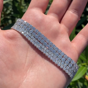 Pulsera de tenis de plata 925 con diamantes de moissanita de corte brillante redondo, engaste clásico de puntas, joyería fina de lujo brillante, regalo - Product Image 5