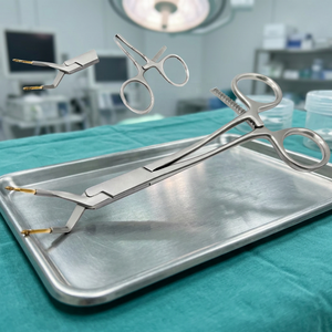 Keramo Grip Forceps manuel 14,5 cm TC, support de couronne courbé pour racine, en acier inoxydable, avec inserts de mâchoires de maintien diamantés, CE général - Product Image 3