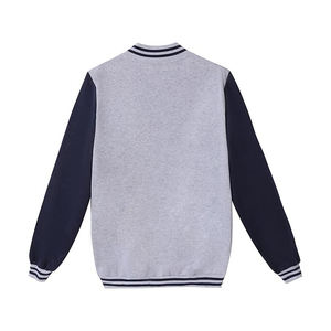 Chaqueta Varsity con Cuello Tejido, Cuerpo de Lana, Mangas de Cuero, Cuello Acanalado Grueso, Parches Personalizados, Abrigo Moderno - Product Image 2