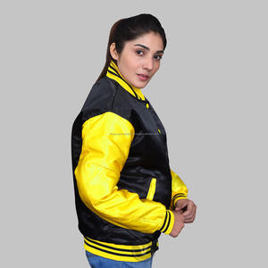 100% poliéster satén béisbol Varsity chaqueta personalizada Letterman chaqueta para hombres de talla grande - Product Image 5