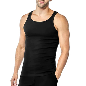 Débardeur sans manches en tricot noir uni pour homme, col rond, décontracté, pour la gym, le fitness et la musculation - Product Image 5