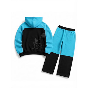 Conjunto Deportivo Unisex con Capucha y Bloques de Color, 100% Algodón, 450 g/m², Sudadera Casual con Bolsillos y Cordón Ajustable - Product Image 2