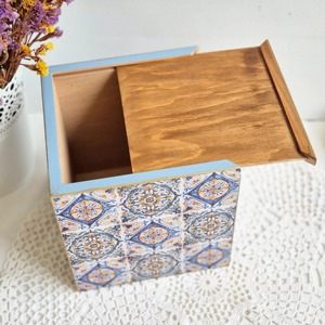 Caja de pañuelos de madera con acabado mate y estampado elegante para regalos sofisticados, estuche de suministro al por mayor - Product Image 4