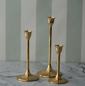 Elegant <b>brass</b> candle <b>holder</b> created for refined household styling and memorable decorative displays throughout the year - Product Image 5