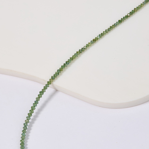 Collier Mala en diamant naturel vert traité de 50 carats, authentique, taille ronde, diamant vert scintillant brut extra-doux, bijoux en diamant vert mélangé - Product Image 1