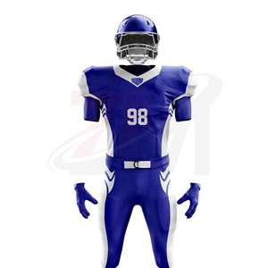 Conjunto de Uniforme de Fútbol Americano Azul y Blanco con Estampado por Sublimación, Transpirable, Talla Adulto para Hombre, Servicio OEM, Nueva Llegada, Marca Personalizada - Product Image 5