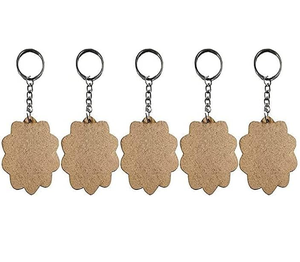 MDF Keychain Handicrafts Top Quality MDF <b>Keyring</b> Round Wooden Keychain Promotional Gift - Product Image 4