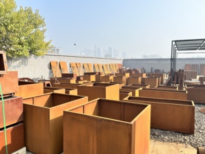 Jardinière d'extérieur en acier Corten, pot de fleurs en acier Corten - Product Image 5