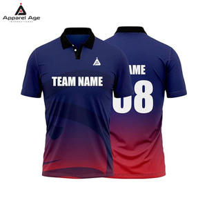 เสื้อคริกเก็ตแขนสั้นดีไซน์ใหม่คุณภาพสูง แห้งเร็ว ผลิตจากโพลีเอสเตอร์ 100% สกรีนลายแบบซับลิเมชั่นและแบบดิสชาร์จ พิมพ์ลายตามสั่ง สำหรับทุกเพศ - Product Image 6