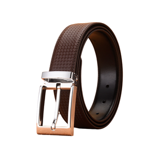Cinturón Formal Ajustable de Cuero Vacuno Genuino para Hombre con Patrón Sólido y Hebilla Cuadrada de Aleación Plateada - Product Image 4