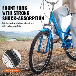 Triciclo Pieghevole per Adulti in Acciaio al Carbonio da 24 Pollici a 7 Velocità con Sedile Regolabile e Cestino Stile Cruiser, Cilindrata 110cc - Product Image 5
