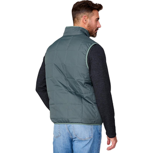 LEAFITS Winter Eco-Friendly Square Quilted Vest Men Slate Blue Turtleneck Gilet <b>Padded</b> Waistcoat Sleeveless Bodywarmer Zipper - Product Image 5