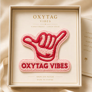 Parche Termoadhesivo Oxytag Vibes Bordado con Diseño de Mano en Tela Chenilla Rosa y Roja, Regalo Personalizado, Los Mejores Parches de Chenilla, OEM, Personalizado, Venta al por Mayor - Product Image 3