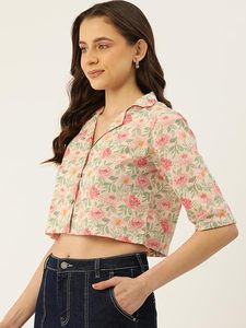 Camisa Corta Elegante para Mujer, Estilo Top con Botones, Prenda Casual de Estilo Occidental - Product Image 3