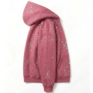 Hoodie Oversize Personnalisé Fabricant Premium 100% Coton Polaire Pullover OEM ODM Streetwear Hoodie Rignstone Design Personnalisé - Product Image 5