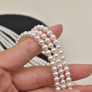 Petites perles rondes d'eau douce de haute qualité de 3 mm, presque parfaites, blanches avec une forte luminosité, perles en vrac faites à la main pour collier DIY - Product Image 1