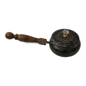 Handcrafted Iron Incense Burner with Wooden Handle <b>Decorative</b> Resin Incense Holder Home Meditation <b>Decor</b> - Product Image 3