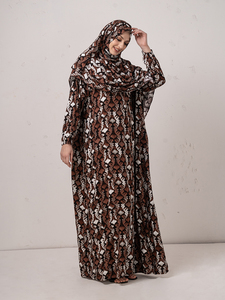 Vêtements musulmans personnalisés, mode islamique, vêtements en satin à imprimé floral, Kebaya, Baju Kurung, robes tunique, Jilbab, robe musulmane - Product Image 5