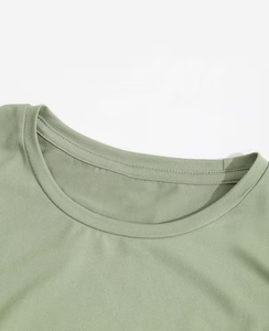 Women Knitted Crew Neck Solid Color Top Casual Daily Wear Regular Fit Light Green - Product Image 4