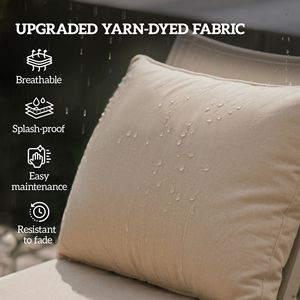 Set di 4 Cuscini Beige per Sedie da Patio con Seduta e Schienale, Resistenti allo Sbiadimento, Cuscini e Imbottiture di Ricambio per Esterni - Product Image 4