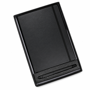 Cuaderno de Cuero Negro de Lujo, Juego de Bolígrafos Metálicos, Caja de Papelería Ejecutiva para Oficina, Regalo Corporativo para Jefes y Empleados, Reuniones - Product Image 1