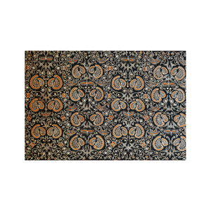 Tissu en coton batik indonésien fait main, motif traditionnel Tulis Sawat Putra, noir Sogan foncé, textile de qualité supérieure - Product Image 1