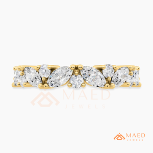 18K Gold Plated Moissanite Diamond <b>Ring</b> Diamond Wedding Band Fine Jewelry <b>Women</b> USA Luxury Bridal Anniversary Gift <b>Set</b> - Product Image 5