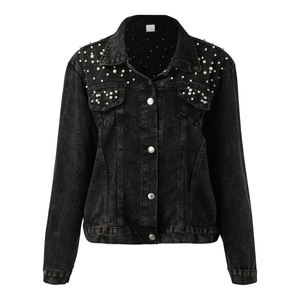 Best Selling Breathable and Comfortable Jeans <b>Jackets</b> / Fashion High Quality Washed Vintage Men's Denim <b>Rhinestone</b> <b>Jacket</b> - Product Image 1