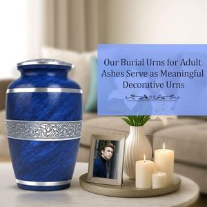 Luxury Crafted Adult Aluminum Memorial Cremation <b>Ashes</b> Urn Funeral <b>Keepsake</b> Container Designed With Artistic Smooth Surface - Product Image 1