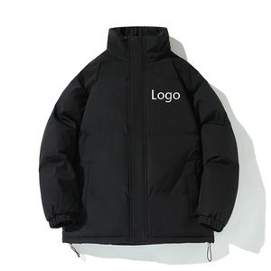 Chaqueta de plumón blanca para hombre, gruesa, con cuello alto y cremallera, ajuste holgado, cortavientos, rellena de plumón, para invierno - Product Image 2