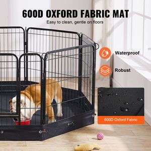 Parc pour chien en métal extensible à 8 panneaux, 24 x 24 pouces, pliable, avec porte et sac de rangement - Product Image 4