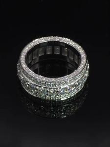 Élégante bague de mariage en argent sterling 925 sertie de moissanite, plaquée platine/or, moderne, classique, traditionnelle, pour fiançailles - Product Image 4
