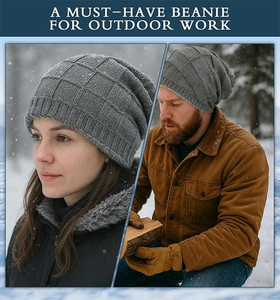 Windproof Quick Dry Beanie <b>Caps</b> for Adult Gray Color Casual Wear Outdoor Image Style <b>Winter</b> Custom Design Digital Printing Size - Product Image 5