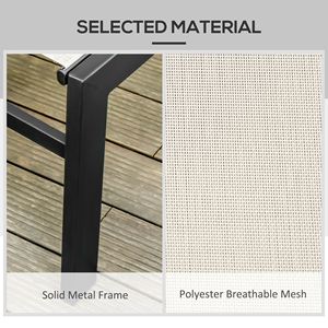 Chaise longue d'extérieur blanc crème avec dossier inclinable à 5 positions, chaise longue de patio sur 2 roues pour la plage ou la pelouse au bord de la piscine - Product Image 4