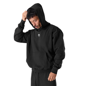 Sudadera con Capucha Negra Clásica para Hombre, Manga Larga, Felpa de Algodón, Sudadera Personalizada con Logotipo, Fabricante OEM al por Mayor - Product Image 4