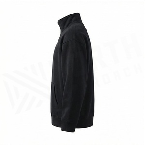 North Approach <b>Men's</b> <b>Half</b> <b>Zip</b> Fleece Sweatshirt Regular Fit Stand Collar Black Casual Autumn Wear - Product Image 3