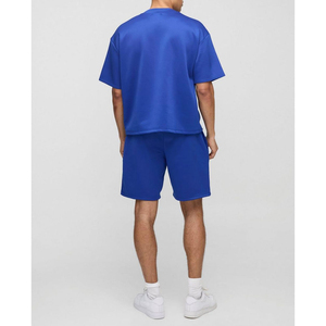 Nouveaux ensembles de shorts d'été pour hommes, t-shirts à manches courtes et shorts, logo personnalisé, ensembles décontractés d'été pour hommes, 100% coton, vente en gros - Product Image 2