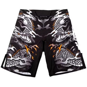 Pantalones Cortos Deportivos MMA Rojos y Negros para Hombre, Sublimados, de Secado Rápido, Corte Regular - Product Image 1