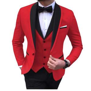 Costumes de smoking unis pour hommes, couleur violet uni, à double boutonnage, en polyester, avec blazer et pantalon formels, vente en gros - Product Image 6