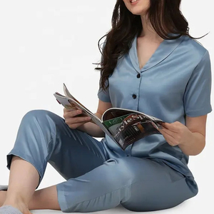 Conjunto de Pijama de 2 Piezas para Mujer, Cómodo, Transpirable, de Jersey, de Secado Rápido, con Cierre de Cordón, Traje de Dormir Cómodo - Product Image 5