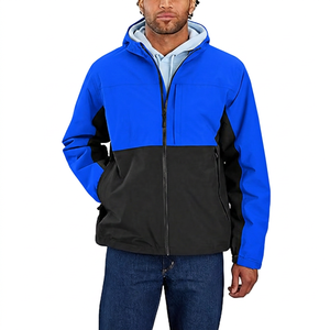 Chaqueta con Capucha para Hombre, Diseño Color Block, Impermeable, de Poliéster, Informal, para Otoño, con Cierre de Cremallera, Corte Regular - Product Image 6