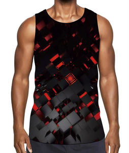 Men Sports Sublimation Tank <b>Top</b> Durable Gym Wear Moisture Control Fitness Training Vest Apparel - Product Image 4