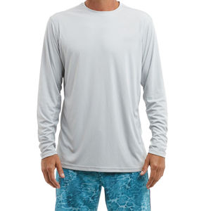 เสื้อตกปลาผู้ชายแบบสปอร์ต ทรงพอดีตัว คุณภาพสูง เป็นมิตรกับสิ่งแวดล้อม ผลิตตามแบบ OEM ราคาสมเหตุสมผล แห้งเร็ว แขนยาว ลายพิมพ์แบบซับลิเมชั่น - Product Image 1