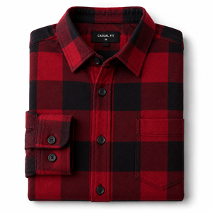 Latest Fashion Men's Flannel Shirt 100% Cotton Long Sleeve Casual Summer Knitted Breathable Quick Dry Plus Size OEM High Quality - Product Image 6
