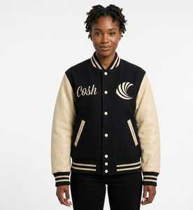 แจ็คเก็ต Letterman Varsity แบบพรีเมียมสั่งทำพิเศษ แจ็คเก็ตบอมเบอร์ปักลายผ้าขนสัตว์และหนัง ขายส่งโดย COSH International - Product Image 1