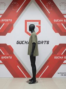 T-shirt en coton vert olive pour homme, tissu doux et respirant, col rond, coupe classique, coutures résistantes, style minimaliste pour un usage quotidien - Product Image 3