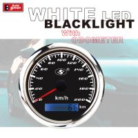 Compteur de vitesse LED noir 85 mm (3 3/8 po) pour tableau de bord de camion, bus, voiture, 200 km/h, odomètre, 12V/24V, état neuf