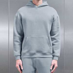 Ensemble de survêtement gris pour homme, couleur unie, manches longues, coton léger, vêtements de sport décontractés, respirant, séchage rapide, cordon de serrage - Product Image 3