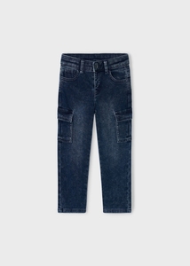 Pantalon cargo long en denim pour garçons, 100% coton, style streetwear, respirant, multi-poches, décontracté, logo personnalisé - Product Image 2